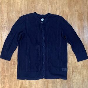 Navy Blue Button-Up Cardigan